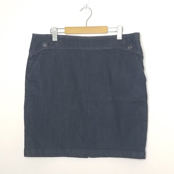Dresses & Skirts - Denim Skirt | Dark Wash Mini Side Zip Plus Size 16